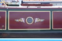 Traditional Style Vinyl Lettering for Narrowboats traditional style vinyl roses either side of porthole